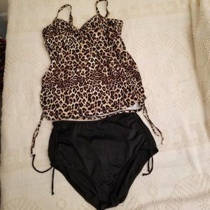 RUBBY RIBBON 2 Piece Cheetah Tankini Swimsuit Ruby Ribbon